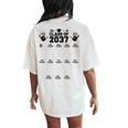 Class Of 2037 Grow With Me Handprint Pre-K 12Th Grade Women's Oversized Comfort T-Shirt Back Print Ivory