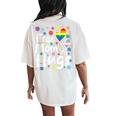 Cute Free Mom Hugs Gay Pride Transgender Rainbow Flag Women's Oversized Comfort T-Shirt Back Print Ivory