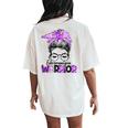 Fibromyalgia Awareness Messy Bun Women Women's Oversized Comfort T-Shirt Back Print Ivory