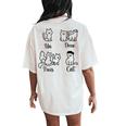 French Teacher Un Deux Trois Cat Family Cat Women Women's Oversized Comfort T-Shirt Back Print Ivory