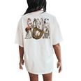 Game Day Baseball Life Softball Life Mom Leopard Women's Oversized Comfort T-Shirt Back Print Ivory