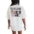 Girl Retro Taylor First Name Personalized Groovy Birthday Women's Oversized Comfort T-Shirt Back Print Ivory