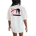 Girls Gymnastics Balance Beam Swirl Women's Oversized Comfort T-Shirt Back Print Ivory