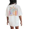 Grandma Flowers Groovy Retro Hippie Wildflower Mother's Day Women's Oversized Comfort T-Shirt Back Print Ivory