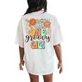 Groovy Gigi Retro Grandma Birthday Matching Family Party Women's Oversized Comfort T-Shirt Back Print Ivory