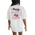 Happy Mother's Day Mommy Cute Grandma Floral Mom Women's Oversized Comfort T-Shirt Back Print Ivory