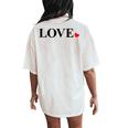 Happy Valentines Day Red Heart Love Cute V-Day Kid Women's Oversized Comfort T-Shirt Back Print Ivory