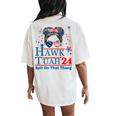 Hawk Tush Messy Bun Hawk Tuah 24 Spit On That Thing Women's Oversized Comfort T-Shirt Back Print Ivory