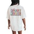 Hoppy Nurse Groovy Easter Day For Nurses & Easter Lovers Women's Oversized Comfort T-Shirt Back Print Ivory