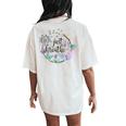Just Breathe Dandelion Summer Wildflower Womens' Butterfly Women's Oversized Comfort T-Shirt Back Print Ivory