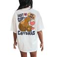 Just A Girl Who Loves Capybaras Capybara Lover Rodent Animal Women's Oversized Comfort T-Shirt Back Print Ivory