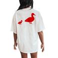 Mama Duck 1 Duckling Animal Family R Women's Oversized Comfort T-Shirt Back Print Ivory