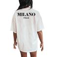 Milano Italia Retro Preppy Italy Girls Milan Souvenir Women's Oversized Comfort T-Shirt Back Print Ivory