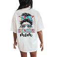 Mom Class Of 24 Senior 2024 Messy Bun Tie Dye Women's Oversized Comfort T-Shirt Back Print Ivory