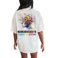 Neurodiversity Brain Autism Awareness Asd Adhd Kid Women's Oversized Comfort T-Shirt Back Print Ivory