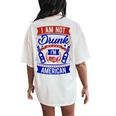 I Am Not Drunk I'm American 4Th Of July Women's Oversized Comfort T-Shirt Back Print Ivory