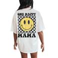 One Happy Dude Mama Happy Face 1St Birthday Party Family Women's Oversized Comfort T-Shirt Back Print Ivory