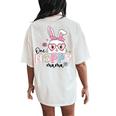 One Hoppy Mama Bunny Groovy Bunny Mom Mommy Happy Easter Day Women's Oversized Comfort T-Shirt Back Print Ivory