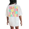 Peace Out Fifth Grade Groovy 5Th Grade Last Day Of School Women's Oversized Comfort T-Shirt Back Print Ivory