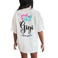 Pink Or Blue Gigi Loves You Gender Reveal Baby Announcement Women's Oversized Comfort T-Shirt Back Print Ivory