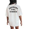 Pregnant Girl Summer Beach Pregnancy Announcement Women's Oversized Comfort T-Shirt Back Print Ivory