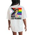 More Pride Less Prejudice Lgbtq Rainbow Pride Month Women's Oversized Comfort T-Shirt Back Print Ivory