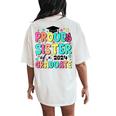 Proud Sister Of 2024 Graduate Class Graduation Last School Women's Oversized Comfort T-Shirt Back Print Ivory