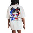 Puerto Rico Flag Messy Puerto Rican Girls Souvenirs Women's Oversized Comfort T-Shirt Back Print Ivory