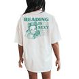 Reading Is Sexy Retro Librarian Book Worm Teacher Women's Oversized Comfort T-Shirt Back Print Ivory