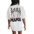 Retro Checkered Ball Mama T-Ball Mom Sports Mother's Day Women's Oversized Comfort T-Shirt Back Print Ivory
