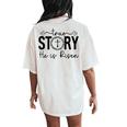 He Is Risen True Easter Story Christian Cross Easter Day Women's Oversized Comfort T-Shirt Back Print Ivory