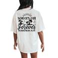 Schools Out Forever Retirement 2024 Teacher Summer Women's Oversized Comfort T-Shirt Back Print Ivory