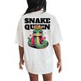 Snake Queen Girls Snake Lover Snake Women's Oversized Comfort T-Shirt Back Print Ivory