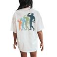 Sports Mom & Dad Silhouette Vintage Body Building Women's Oversized Comfort T-Shirt Back Print Ivory