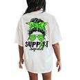 Support Squad Messy Bun Green Ribbon Mental Health Awareness Women's Oversized Comfort T-Shirt Back Print Ivory