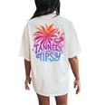 Tanned And Tipsy Beach Summer Vacation Tie Dye Women Women's Oversized Comfort T-Shirt Back Print Ivory