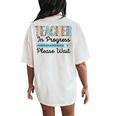 Teacher In Progress Please Wait Future Teacher Leopard Women's Oversized Comfort T-Shirt Back Print Ivory