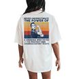 Never Underestimate The Power Of A Grandma Who Votes Women's Oversized Comfort T-Shirt Back Print Ivory