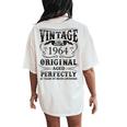 Vintage Made In 1964 60 Years Of Being Awesome Women's Oversized Comfort T-Shirt Back Print Ivory
