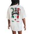 Viva Mexico Messy Bun Cinco De Mayo Mexican Girls Women's Oversized Comfort T-Shirt Back Print Ivory