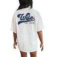 Wife Est 2024 Just Married Honeymoon Wife Wedding Couple Women's Oversized Comfort T-Shirt Back Print Ivory