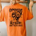 Skeleton Expensive Difficult And Talks Back Mother's Women's Oversized Comfort T-Shirt Back Print Mustard
