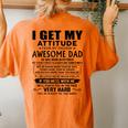 I Get My Attitude From My Freaking Awesome Dad Born October Women's Oversized Comfort T-Shirt Back Print Yam