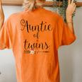 Auntie Of Twins Newborn Baby Reveal Twin Girls Boys Women's Oversized Comfort T-Shirt Back Print Yam