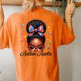 Autie Aunt Life Afro Black Autism Awareness Messy Bun Women's Oversized Comfort T-Shirt Back Print Yam Autie Aunt Life Afro Black Autism Awareness Messy Bun Women's Oversized Comfort T-Shirt Back Print Yam