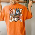 Baseball Nana Leopard Game Day Baseball Lover Women's Oversized Comfort T-Shirt Back Print Yam