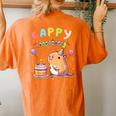 Cappy Birthday Capybara Lovers Girl Boy Happy Birthday Party Women's Oversized Comfort T-Shirt Back Print Yam