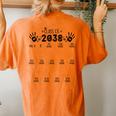 Class Of 2038 Grow With Me Pre-K To 12Th Grade Handprint Women's Oversized Comfort T-Shirt Back Print Yam
