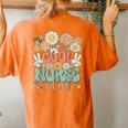 Cool Nurse Club Floral Hippie Groovy Retro Daisy Nurse Women's Oversized Comfort T-Shirt Back Print Yam