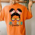 Cute 100Th Day Of School Girls Messy Bun 100 Days Smarter Women's Oversized Comfort T-Shirt Back Print Yam